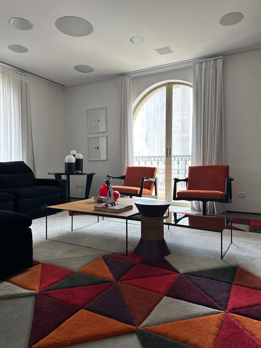 Par de Mesas de Centro “Mezanino” em Madeira e Espelhada – ,Ovo