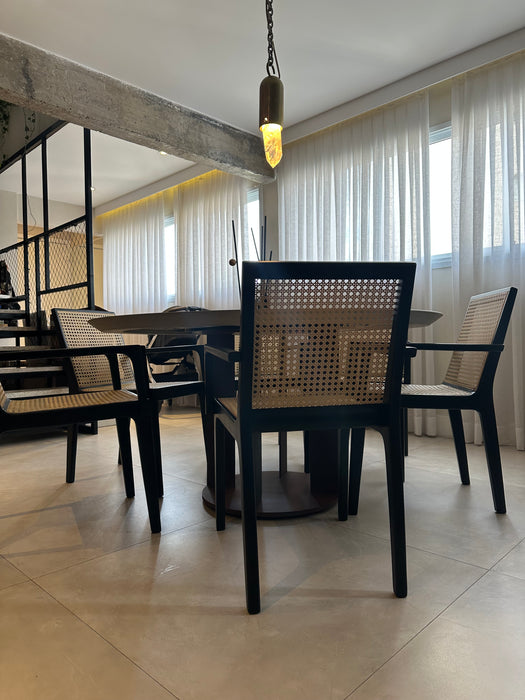 Mesa de Jantar com Tampo em Limestone Baiteg e Base em Corten - Silvio Romero para  Dpot (base) e  Potenza Mármores (tampo)