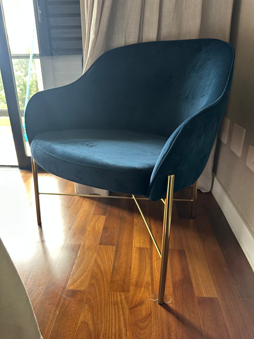 Poltrona em Veludo Azul