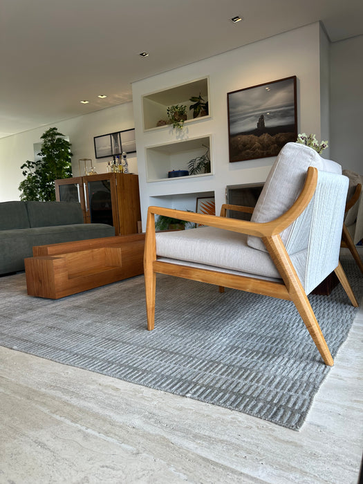 Par de Poltronas "Cut" em Madeira Tauari e Corda Náutica – Tadeu Paisan