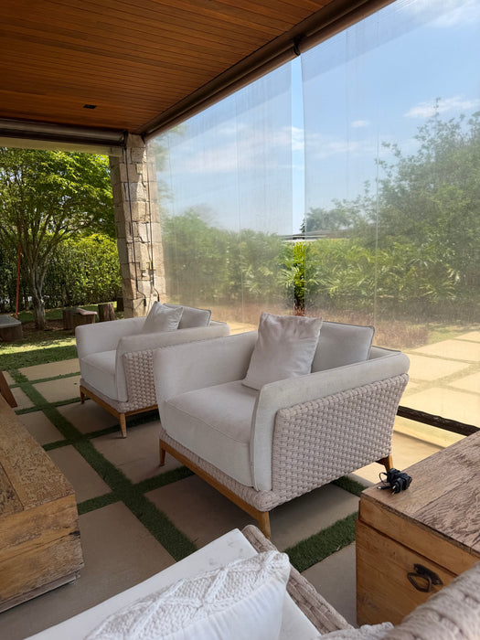 Conjunto Outdoor (1 sofá + 2 poltronas (sem braço) + 2 poltronas (com braços) - Dunelli
