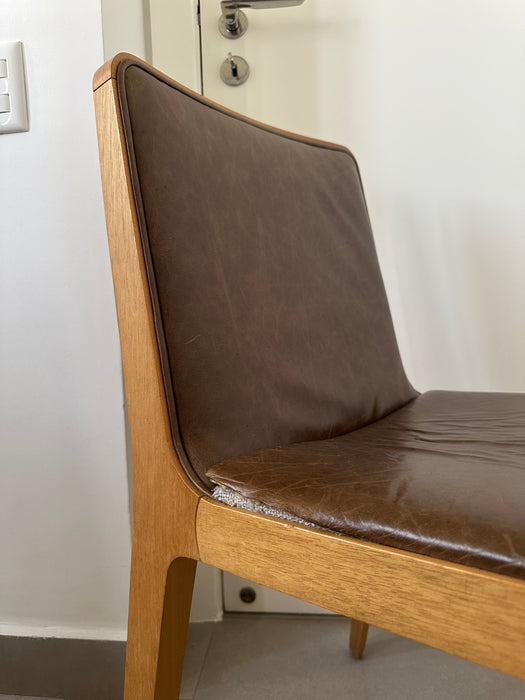 Conjunto com 4 Cadeiras "Malha" em Couro - Jader Almeida