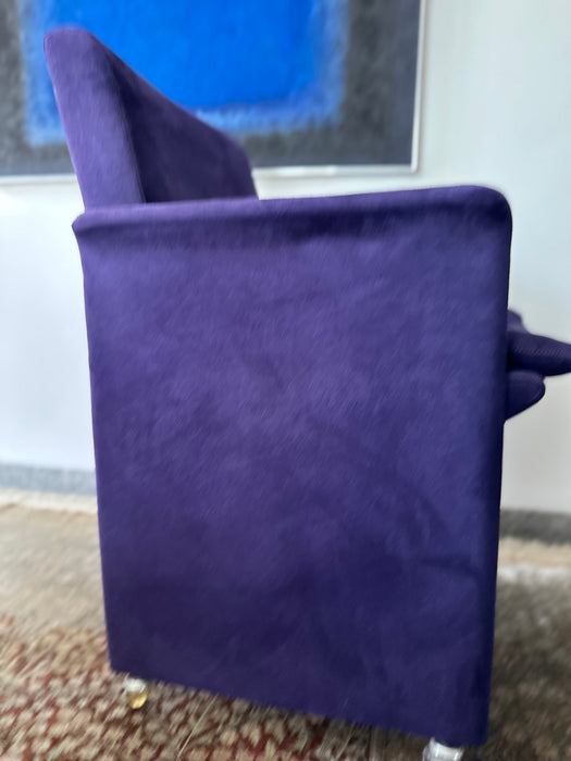 Conjunto com 6 Cadeiras em Veludo Roxo