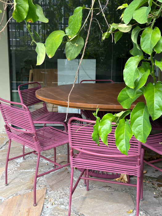 Mesa de Jantar "Tropical" com  6 Cadeiras "Chá Verde" em Corda Náutica - Líder Interiores