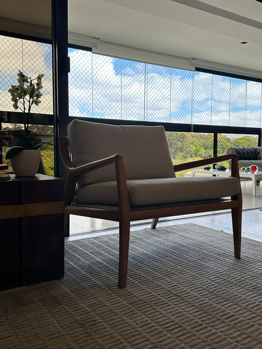 Par de Poltronas "Cut" em Madeira Tauari e Corda Náutica – Tadeu Paisan