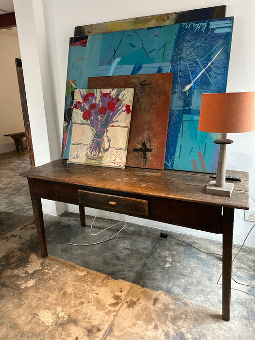 Mesa de Apoio Mineira em Madeira Rústica com Gaveta