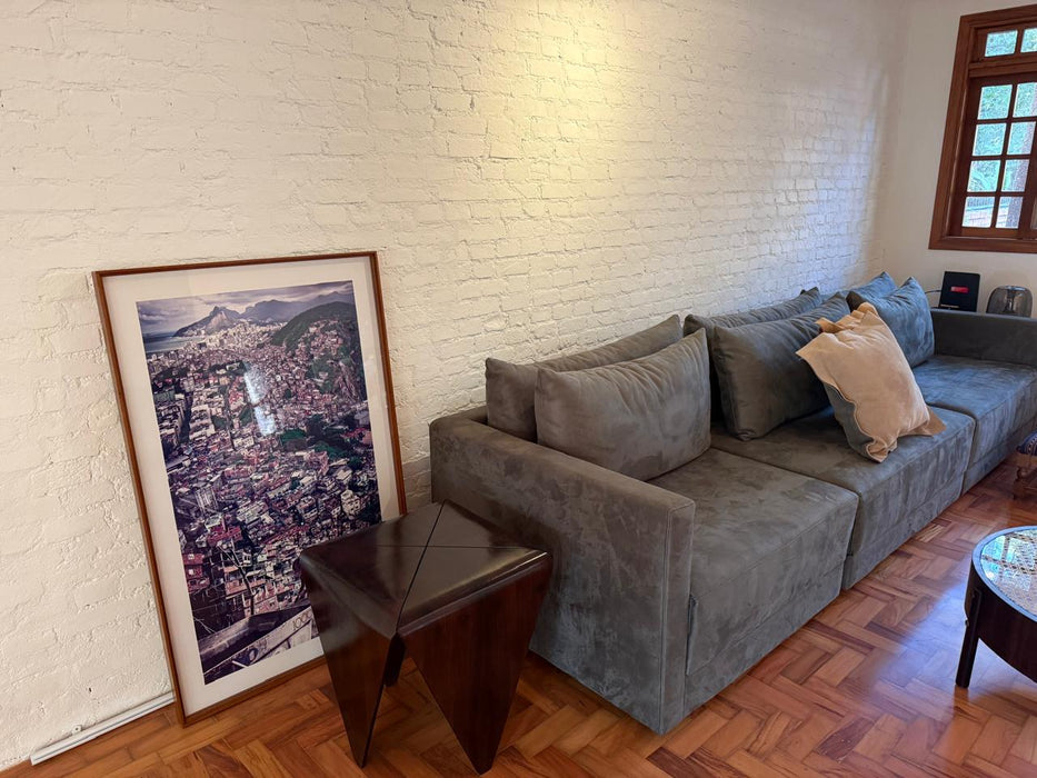 Sofá de 3 Lugares em Suede Verde Musgo - Breton