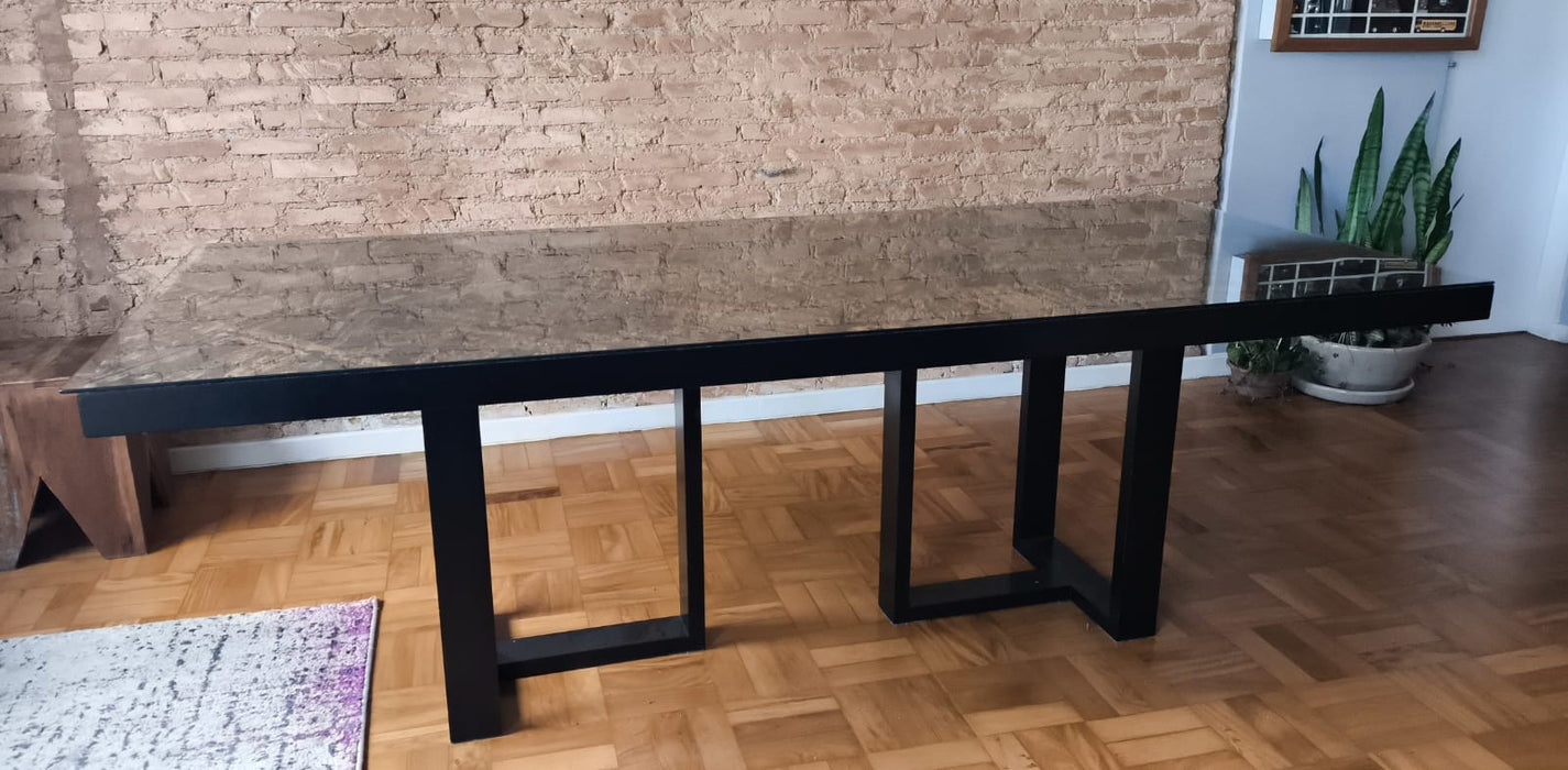 Mesa de Jantar “Paris” com Tampo de Vidro – Isabella Vecci para Dpot
