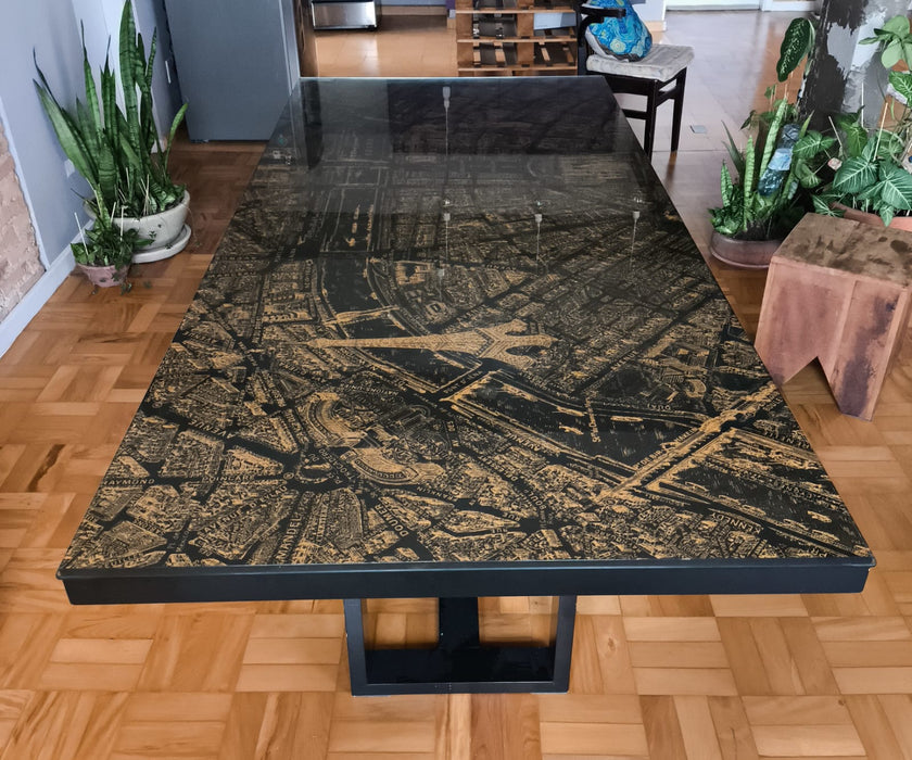Mesa de Jantar “Paris” com Tampo de Vidro – Isabella Vecci para Dpot
