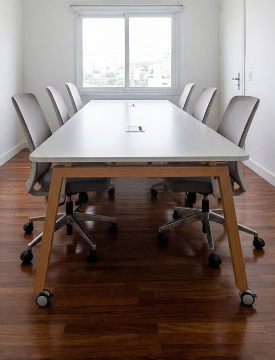 Mesa de Reunião “Slim” para 8 Lugares com Rodízios