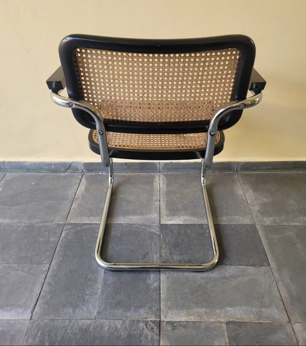 Conjunto com 6 Cadeiras “Cesca” Vintage com Braços – Marcel Breuer Made in Italy