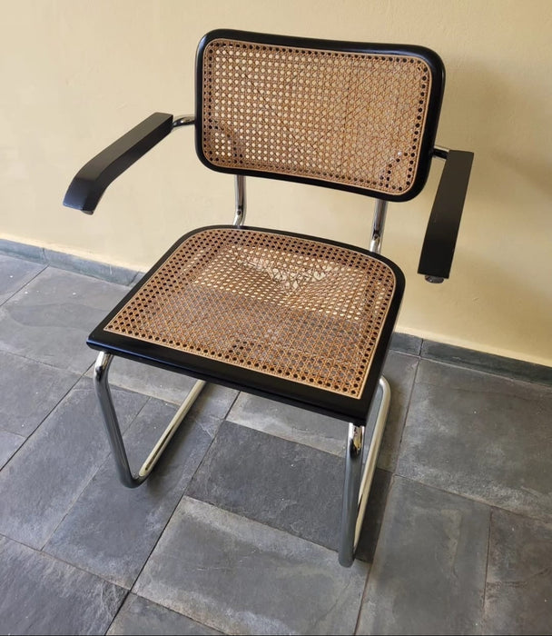 Conjunto com 6 Cadeiras “Cesca” Vintage com Braços – Marcel Breuer Made in Italy