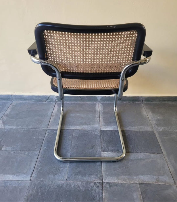 Conjunto com 6 Cadeiras “Cesca” Vintage com Braços – Marcel Breuer Made in Italy