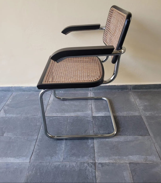 Conjunto com 6 Cadeiras “Cesca” Vintage com Braços – Marcel Breuer Made in Italy