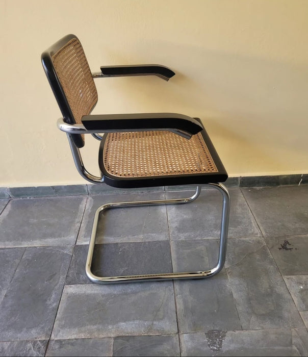 Conjunto com 6 Cadeiras “Cesca” Vintage com Braços – Marcel Breuer Made in Italy