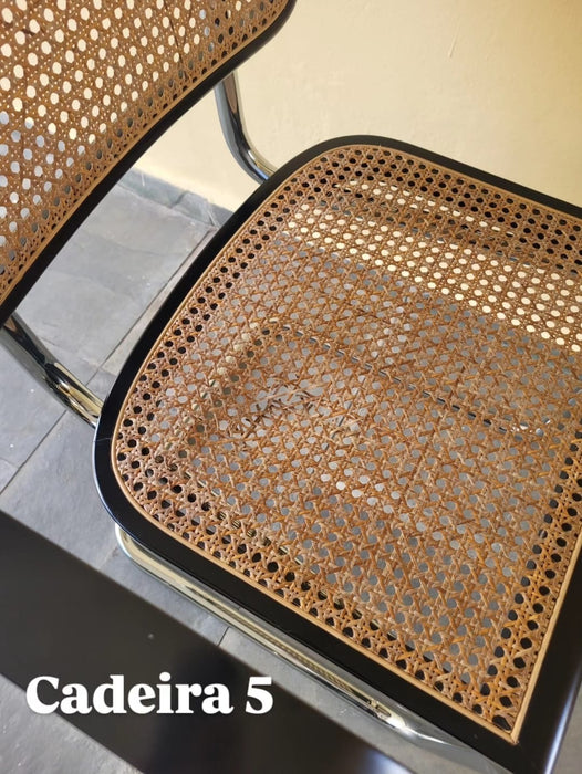 Conjunto com 6 Cadeiras “Cesca” Vintage com Braços – Marcel Breuer Made in Italy