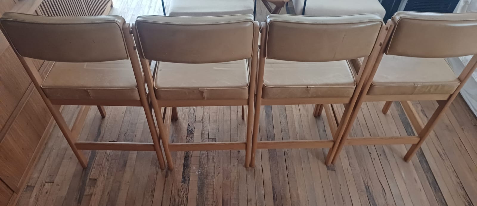 Conjunto 4  Banquetas "Tião" em Couro - Sérgio Rodrigues
