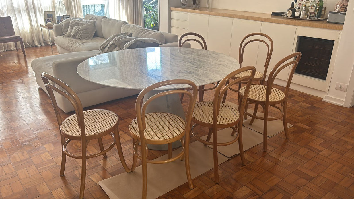 Mesa "Geometric" Tampo Mármore - Cremme