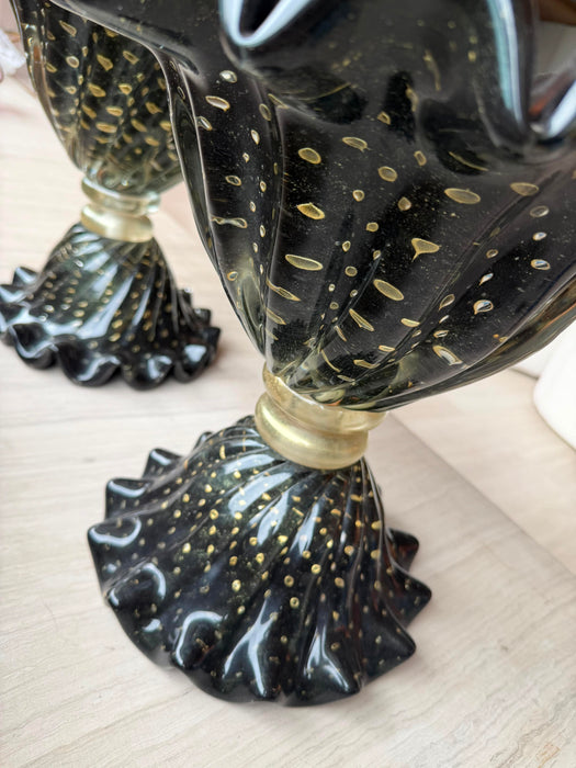 Par de Vasos de Murano Preto