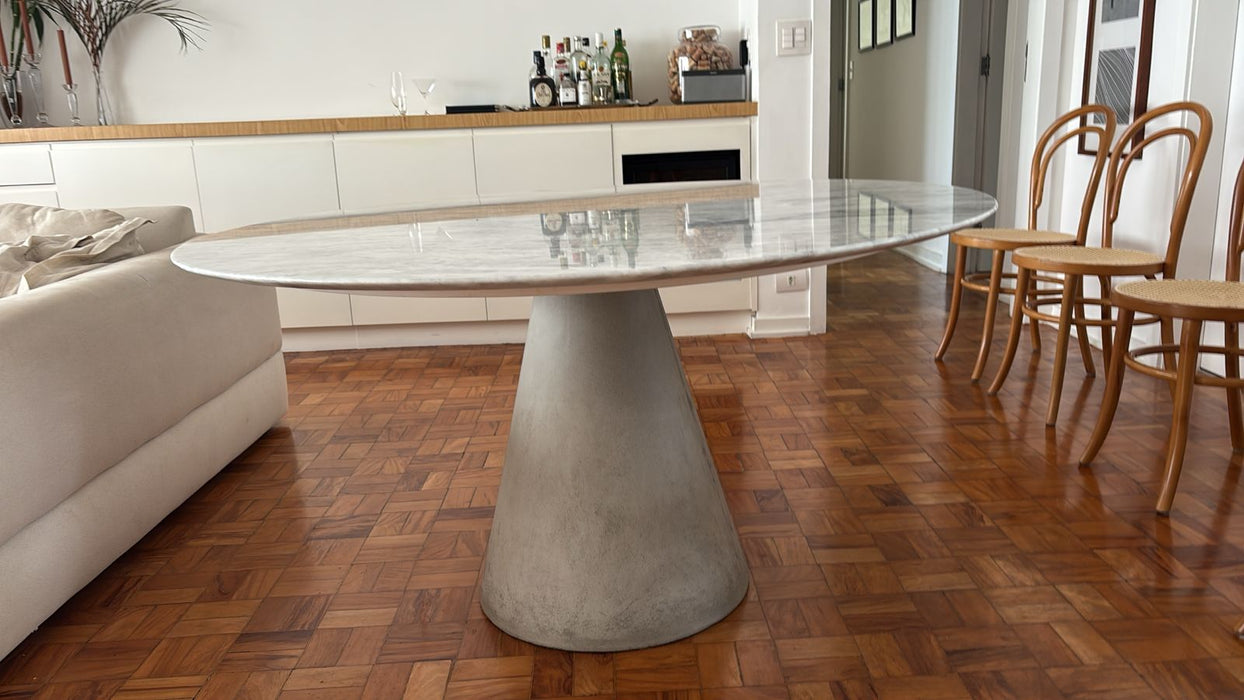 Mesa "Geometric" Tampo Mármore - Cremme