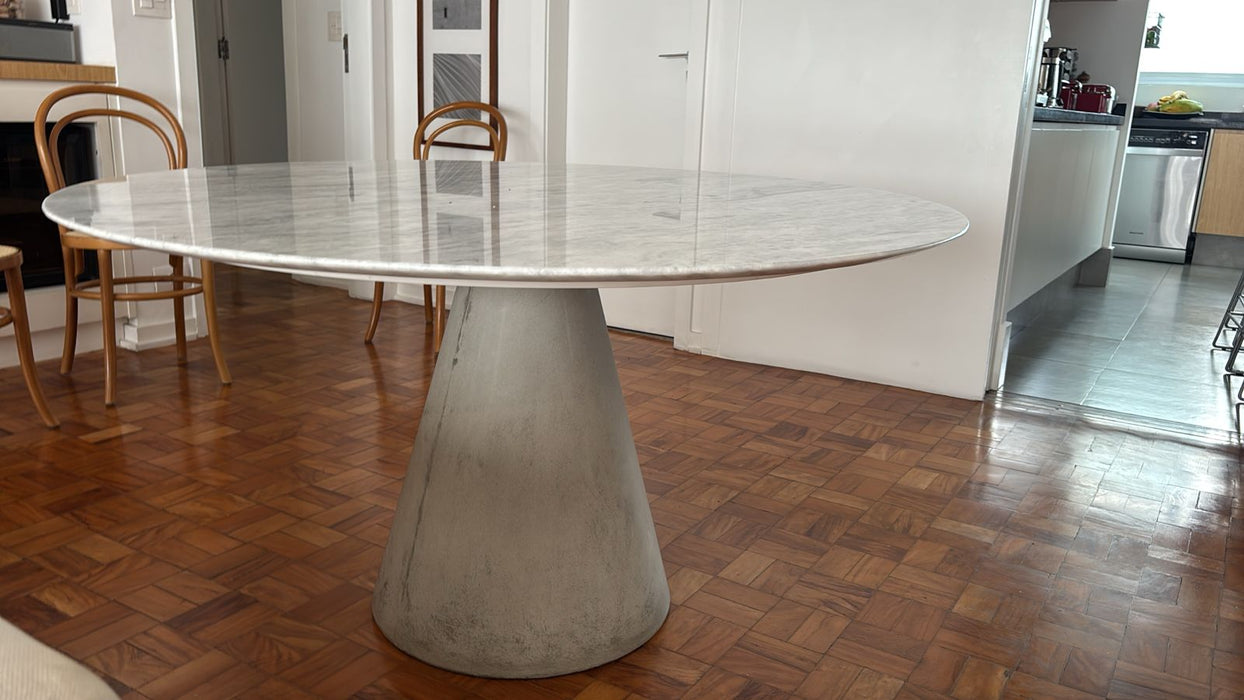 Mesa "Geometric" Tampo Mármore - Cremme