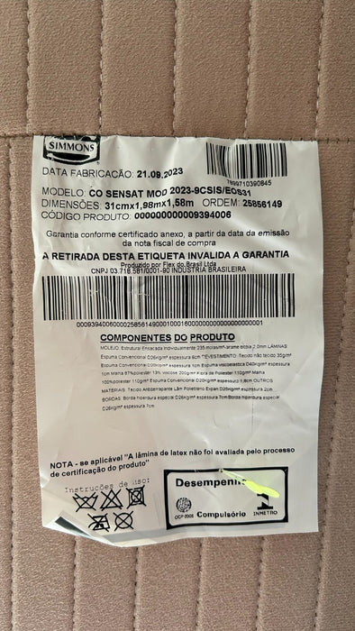 Cama Box Queen "Slim" com Colchão (Simmons Sensations Moderate) - Artefacto