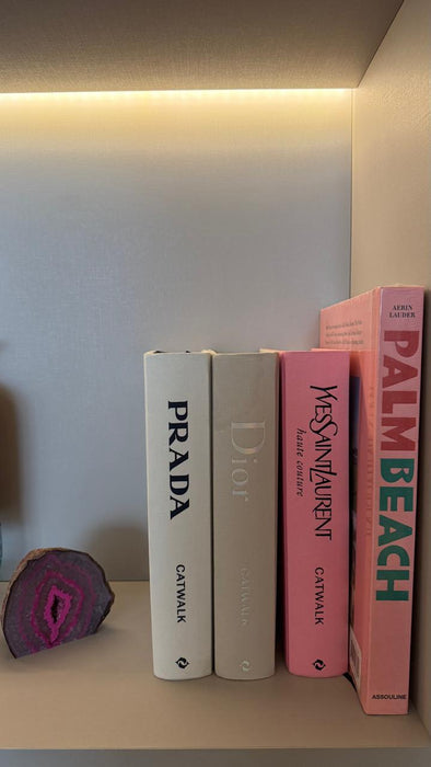 Lote com 4 Livros Decorativos de Moda e Viagem (Prada, Dior, Yves e Palm Beach)