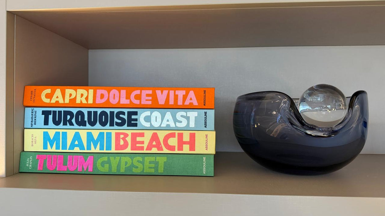Lote com 3 Livros Decorativos de Viagem (Capri, Turquoise e Miami)