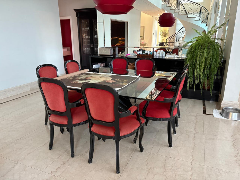 Conjunto com 10 Cadeiras Medalhão