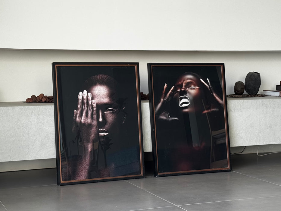 Par de Quadros Decorativo Fotografia Humanos